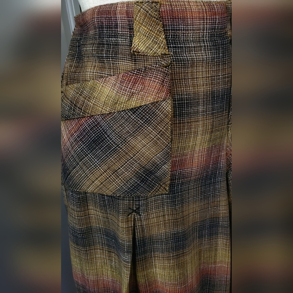 Free People "BIRCH" Wide Leg Plaid Pants in MOSS Combo 12 NWOT - Picture 9 of 10